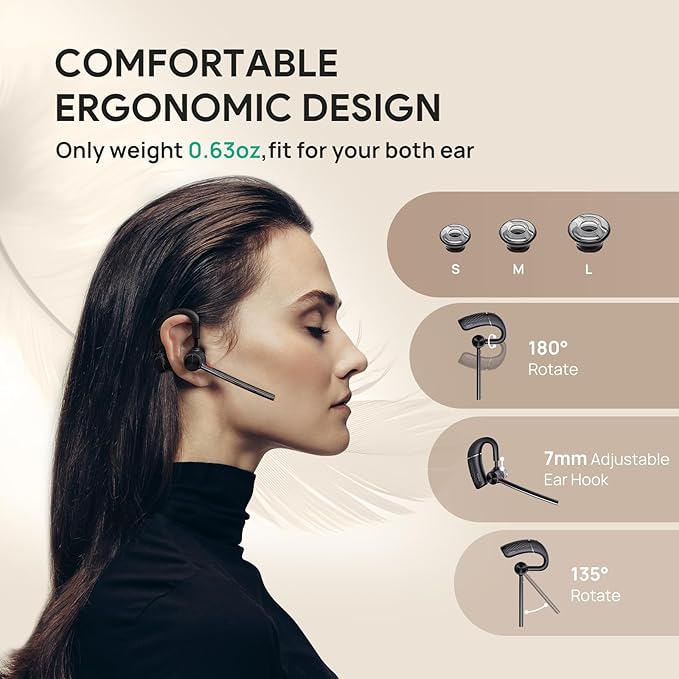 Yealink BH71 Lite Bluetooth Headset, Wireless Earpiece - Image 4
