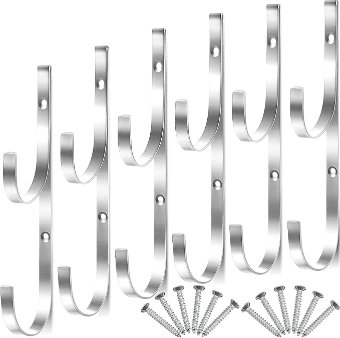 6 Pieces Pool Pole Hook Hanger Swimming Metal Brackets Pool Hook by HOTOP