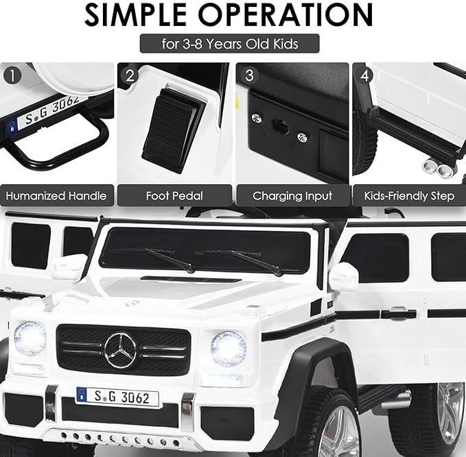 Costzon Ride on Car, Licensed Mercedes-Benz Maybach, 12V Battery Powered - Image 3