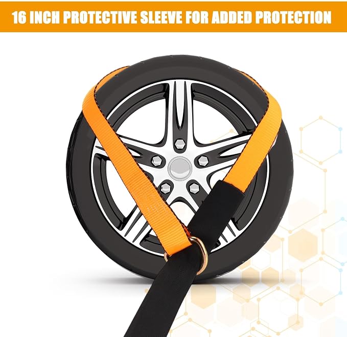 8 Pack 2'' X 8ft Tow Truck Straps Lasso Wheel Lift Straps Lasso Tow Strap - Image 3