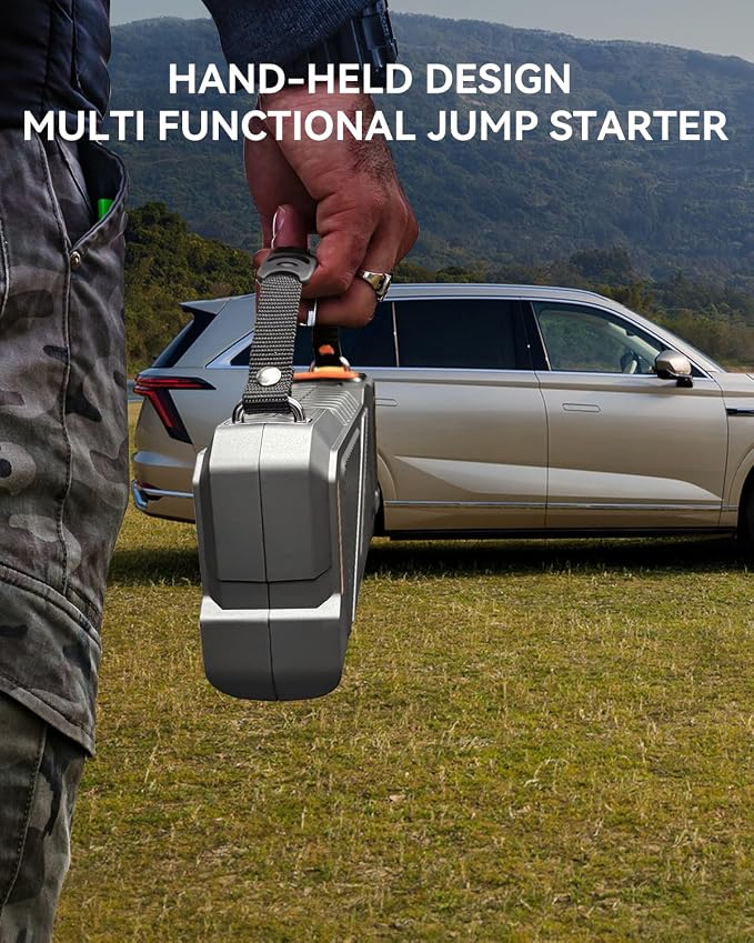 9000A Jump Starter with Air Compressor, Car Charger Portable Jump Box - Image 6