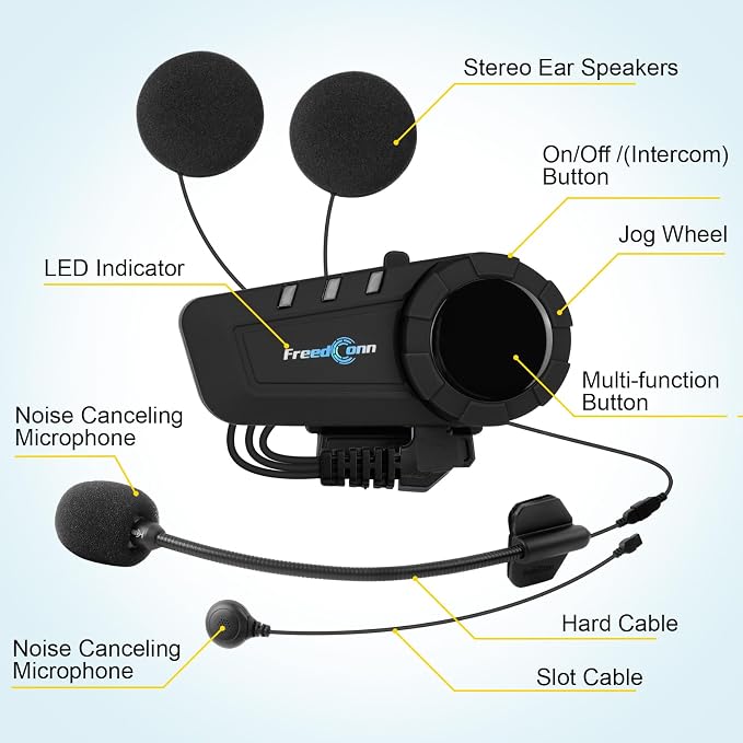 FreedConn KY PRO Motorcycle Helmet Bluetooth Headset, Motorcycle Communication - Image 6