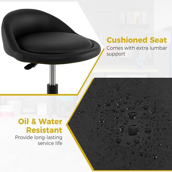 Mechanic Stool, 350 LBS Capacity Rolling Shop Stool - Image 4