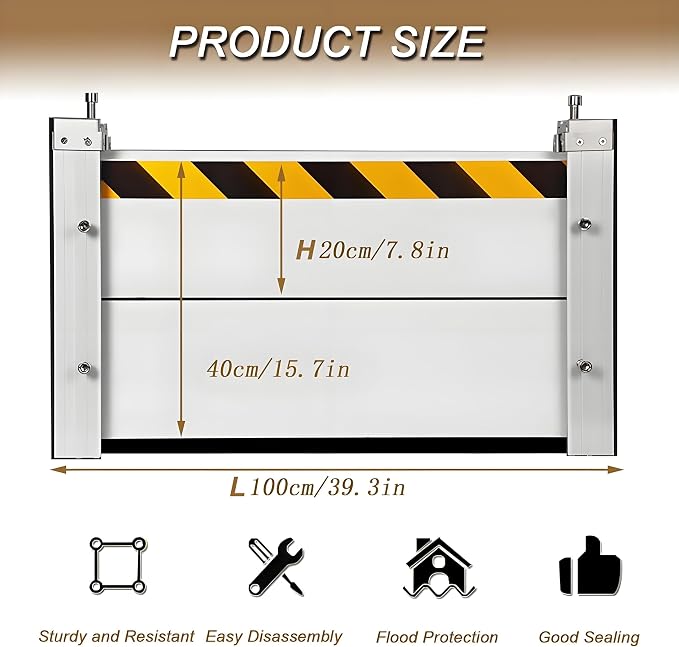 Flood Barriers for Home Exterior, Aluminum Alloy Outdoor Garage Doors Water - Image 4