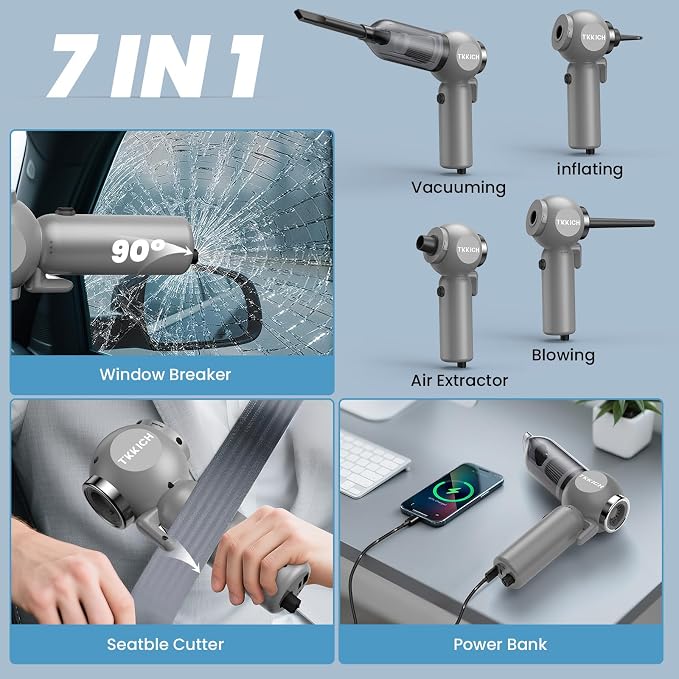 Car Vacuum Portable Cordless, 3 Suction Modes, Portable Mini Cordless Cleaner - Image 2