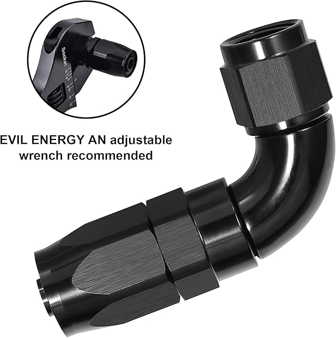 EVIL ENERGY 6AN 90 Degree One Piece Full Flow Hose End Fitting Swivel - Image 4