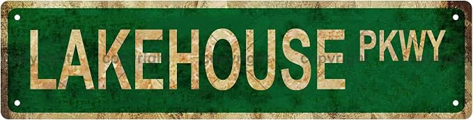 LAKEHOUSE PKWY Vintage Metal Tin Sign, Street Sign, Home Decor, Room Decor by Unknown