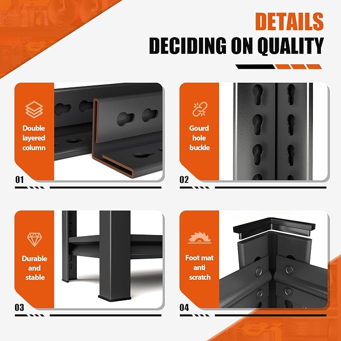 Heavy Duty 5-Tier Garage Shelf Steel Unit 3000lb Capacity | Garage & Basement - Image 6