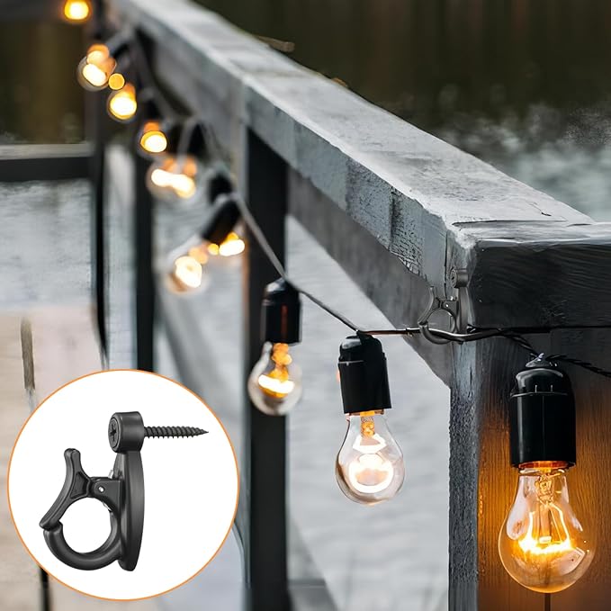 24 Pcs String Light Hooks, Screw in Hooks - Image 4