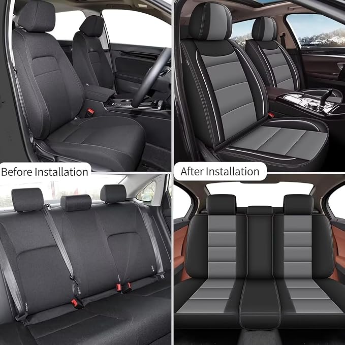 YORKNEIC Leather Car Seat Covers Fit - Image 6