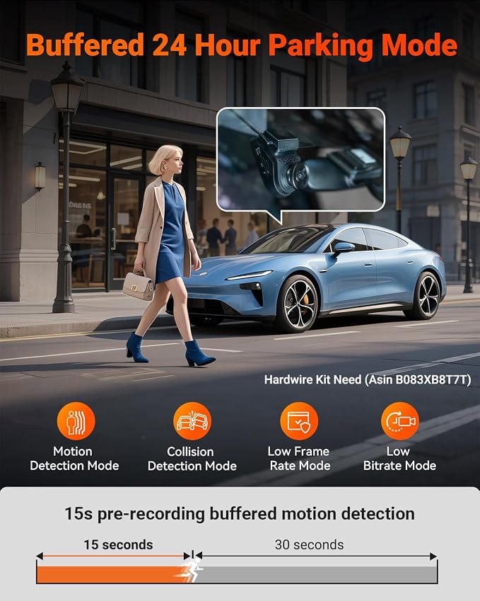 Vantrue S1 Pro Dual 1440P Dash Cam Front and Rear, Dash Camera w/2.7K, STARVIS 2 - Image 5