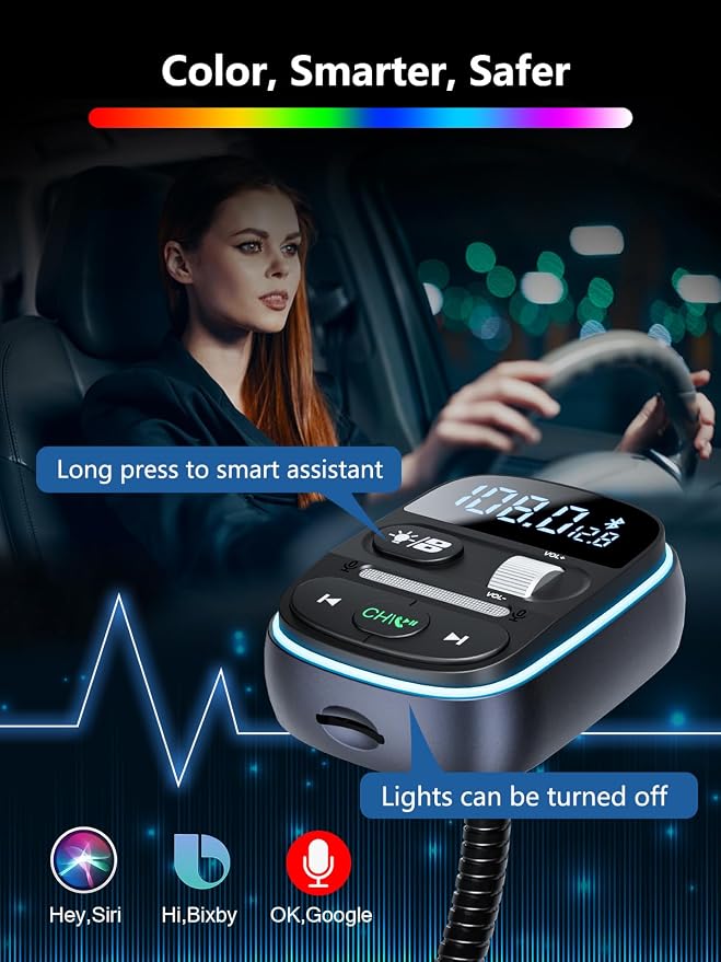 LENCENT Bluetooth FM Transmitter PD 30W, Hi-Fi Bass Music, Wireless Radio - Image 5