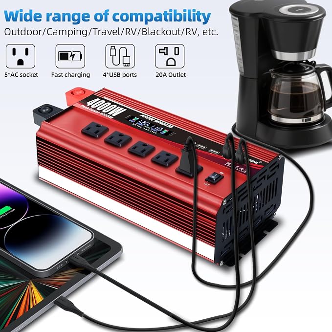 4000W Power Inverter 12V to 110V/120V DC to AC - Image 2