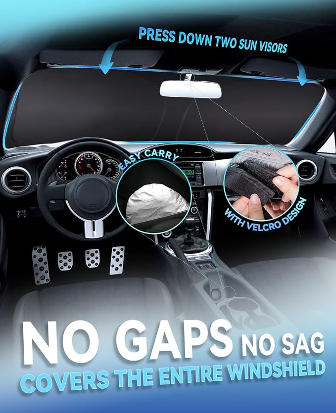 Sun Shade for Rogue 3rd Gen Windshield Sunshades for 2021 2022 2023 2024 2025 - Image 3