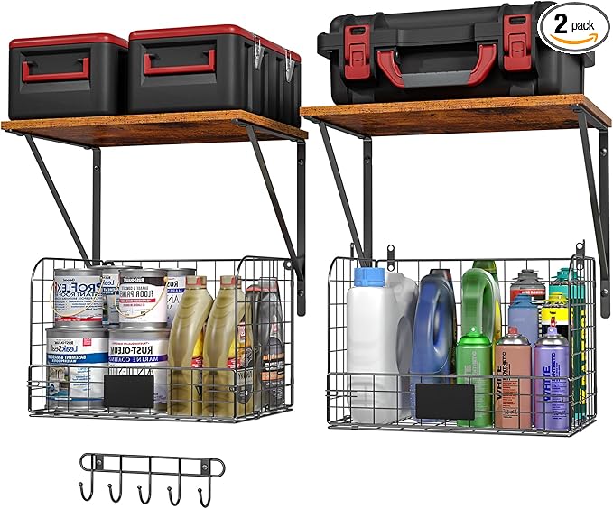 2 Pack Garage Shelves Wall Mounted by ThreeHio