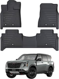 2 Rows Floor Mats for 2025 Nissan Armada 7 and 8 Passenger Models, TPE All by AltraVosAllWeatherCarMats
