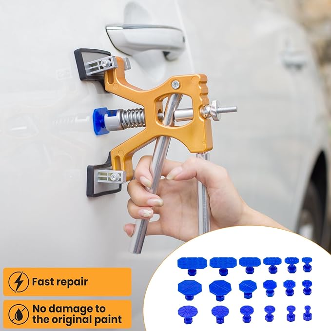 134PCS Dent Puller, Paintless Dent Removal Kit – All-in-One Car Dent Puller Kit - Image 6