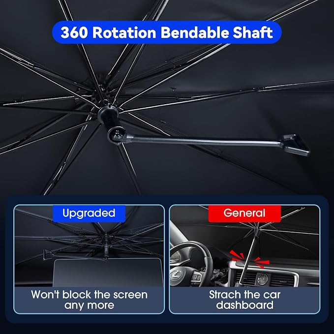 helloleiboo 5  Foldable Car Windshield Sun Shade Umbrella - Image 2