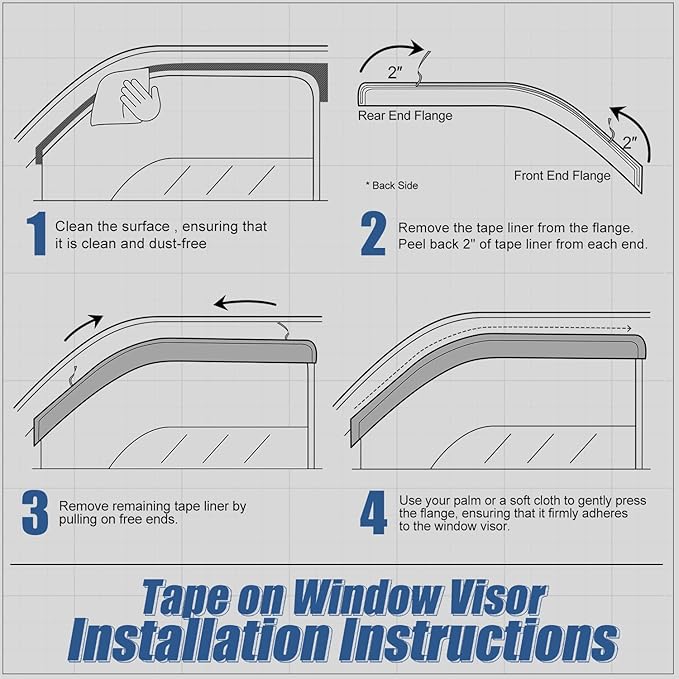 Auto Dynasty 2Pcs Carbon Fiber Pattern Window Visors Compatible - Image 5