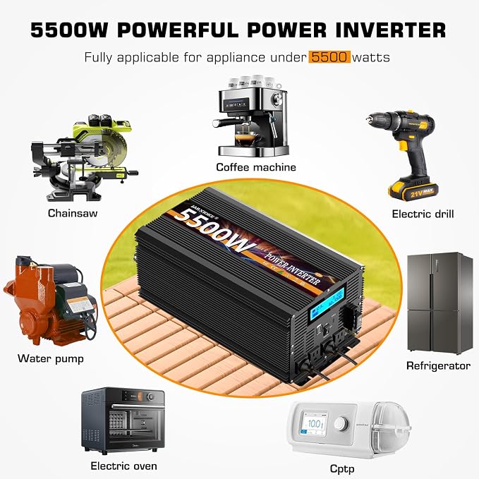 5500 Watt Power Inverter 12V DC to 110V 120V Converter - Image 7
