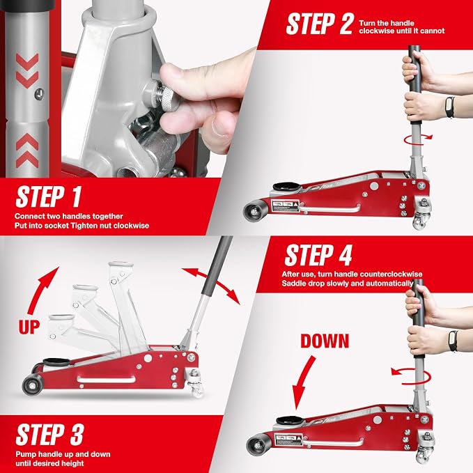 3 Ton Low Profile, Aluminum and Steel Racing Floor Jack - Image 7