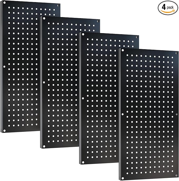 Metal Pegboard Storage System, Garage Wall Organizer, Tool Storage Panels by Chinrose