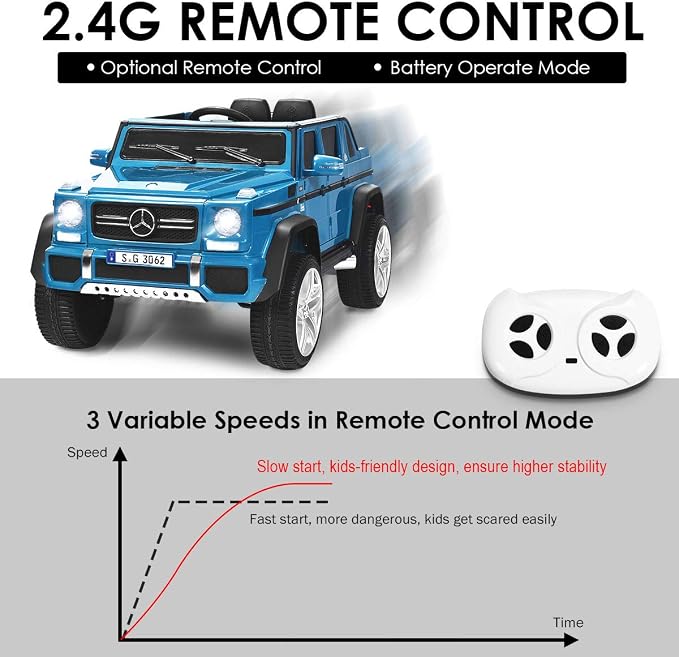 Costzon Ride on Car, Licensed Mercedes-Benz Maybach, 12V Battery Powered - Image 2