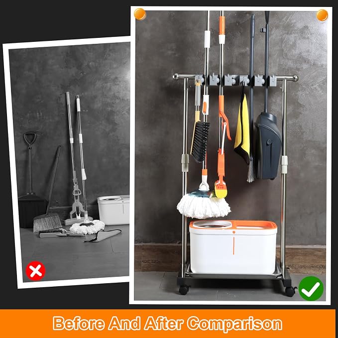 Stainless Steel Mop and Broom Holder - Image 2