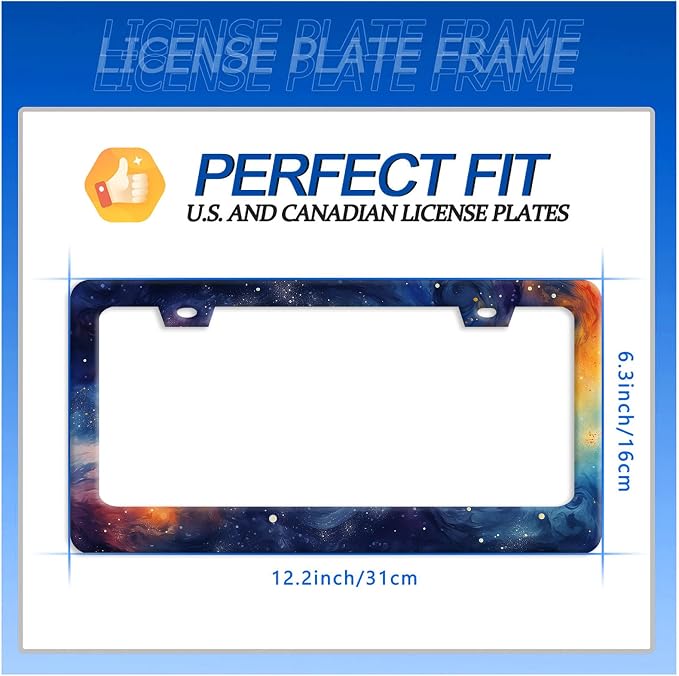 Watercolor Galaxy License Plate Frame Colorful Starry Sky License Plate - Image 7