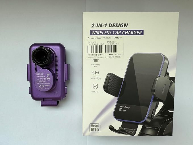 Wireless Car Charger, 【7 Colored RGB Backlit】15W Auto Clamping Car Charger - Image 8