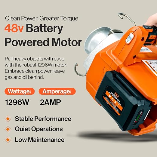SuperHandy Electric Portable Capstan Winch, Brushless Motor, 1000-2000 lbs Max - Image 2