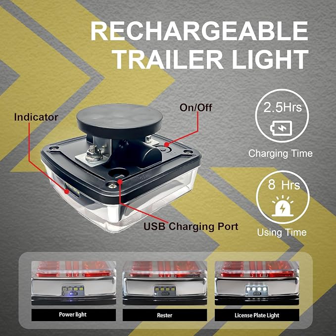 Agrieyes Wireless Trailer Lights, Magnetic LED Trailer Light Rechargeable - Image 8