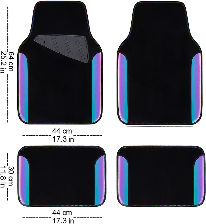 CAR PASS Chameleon Iridescent Reflective PU Leather&Waterproof Universal Carpet - Image 4