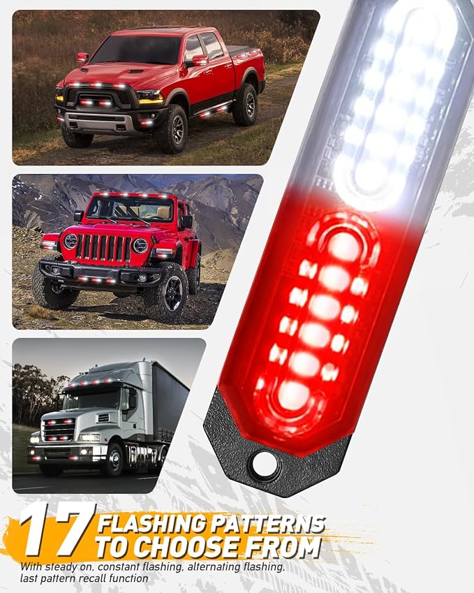 HLauto 1200T Emergency Strobe Grille Lights: 8pcs 12 LED Sync Feature Safety - Image 5