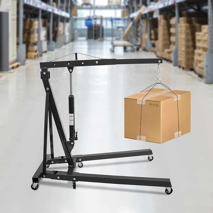 Folding Engine Crane 1 Ton Folding Engine Hoist 2200lbs Hydraulic Crane - Image 2