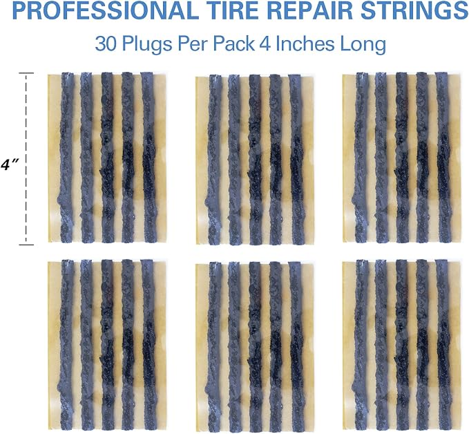 CKAuto 30pcs 4" Black Tire Repair Strings, Automotive Tool Tire Repair Plugs - Image 2