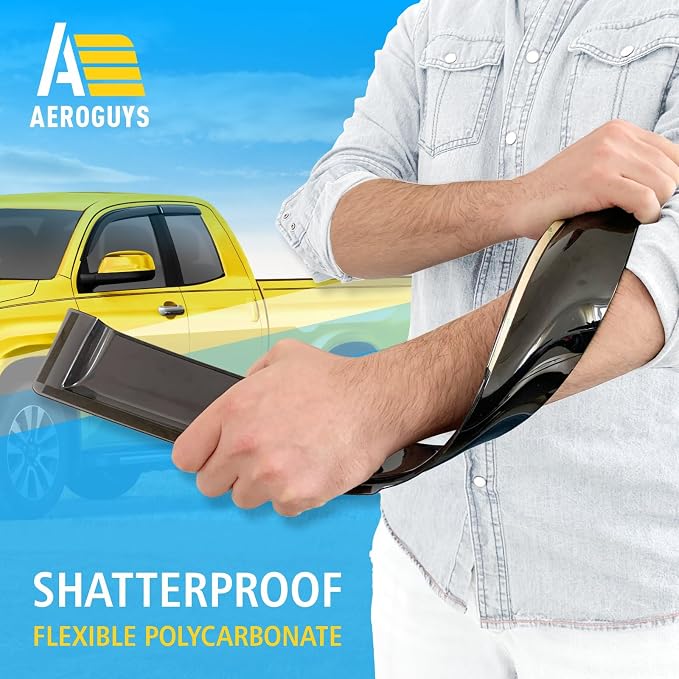 Extra Durable Window Deflectors Tape-On Window Visors Rain Guards Fit - Image 4