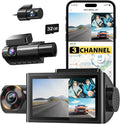 WOLFBOX i07 3 Channel Dash Cam Built-in WiFi GPS, 4K Dash Camera Front and by WOLFBOX