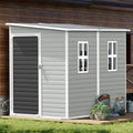 8x4x6 FT Resin Lean to Shed, Waterproof Outdoor Storage Shed by SELLERWE