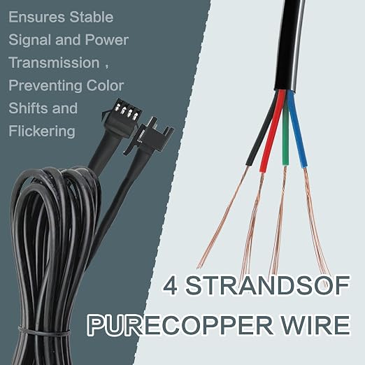 8 Pcs 4 Pin RGB Extension Cable RGB Wire - Image 6