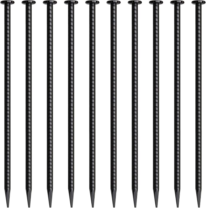 16 Inch Rebar Stakes 10 Pack Heavy Duty Ground Anchors 1/2 Inch Diameter by MSWY