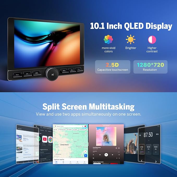 Eonon 8-Core 8GB+128GB Double Din Car Stereo, 10.1 Inch Wireless - Image 6