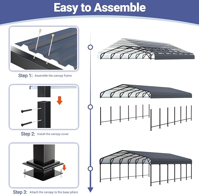 Polar Aurora 20x30 FT Metal Carport - Image 3