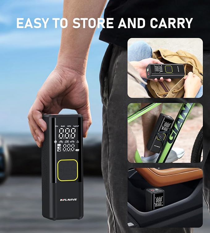 Tire Inflator Portable Air Compressor, InflaVive 3X Fast Inflate Cordless Air - Image 7