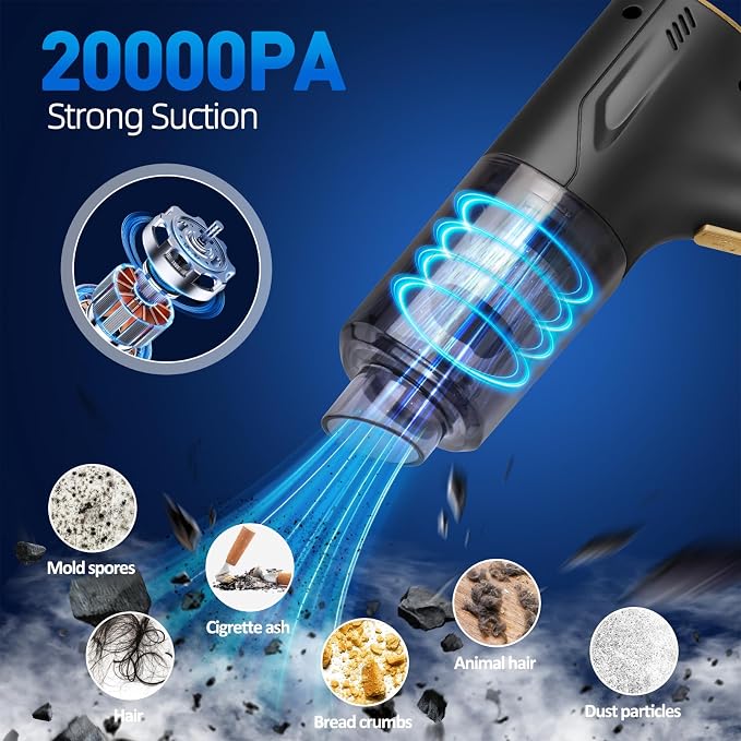 Handheld Car Vacuum Cleaner Cordless, High-Power Brushless 20000PA Mini Hand - Image 6