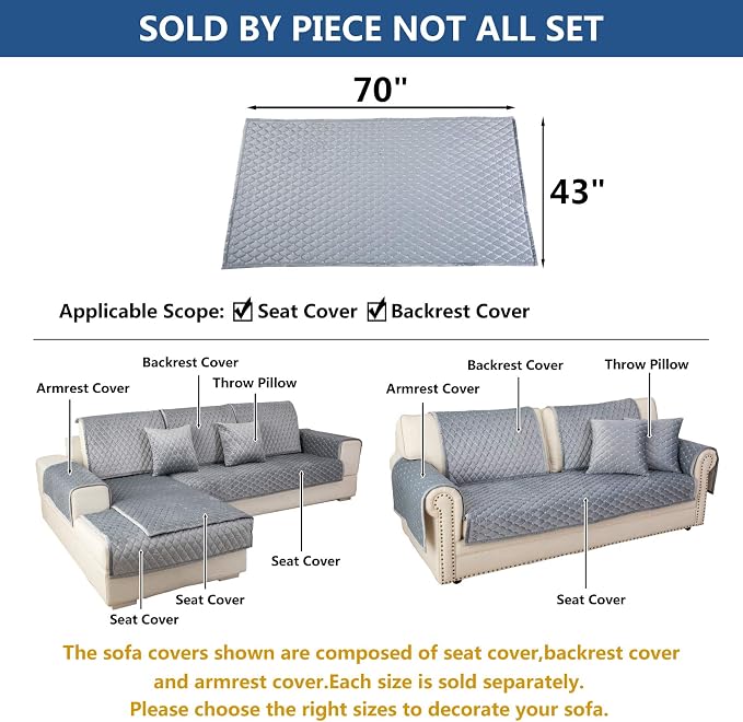 Eismodra Couch Cover, Sectional Couch Covers, Sofa Covers - Image 5