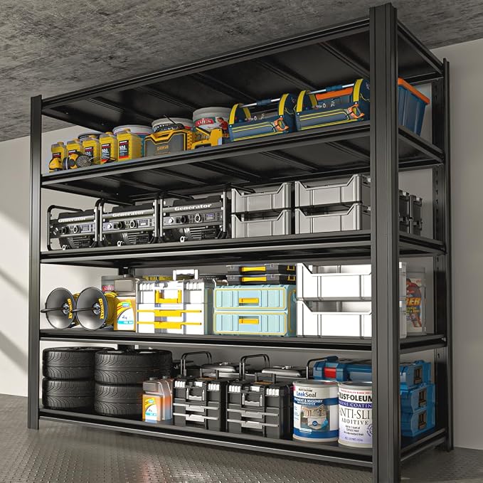 5 Tier Metal Shelving Unit 84" H x 55" W x 24" D, 3000LBS Adjustable Storage - Image 2