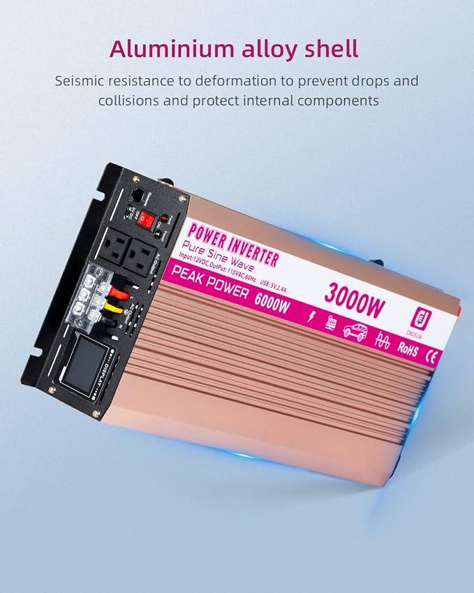 CEJIA Power Inverter 3000W Pure sine Wave ac car Inverter Peak 6000watt 12V DC - Image 7
