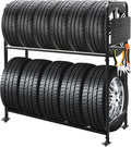 Rolling Tire Rack for Garage, Adjustable Metal Tire Rack by ZUIWAN