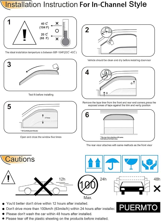 Side Window Visor Wind Deflector, 1994-2010 Mazda B2300/B4000, 1994-2008 Mazda - Image 7